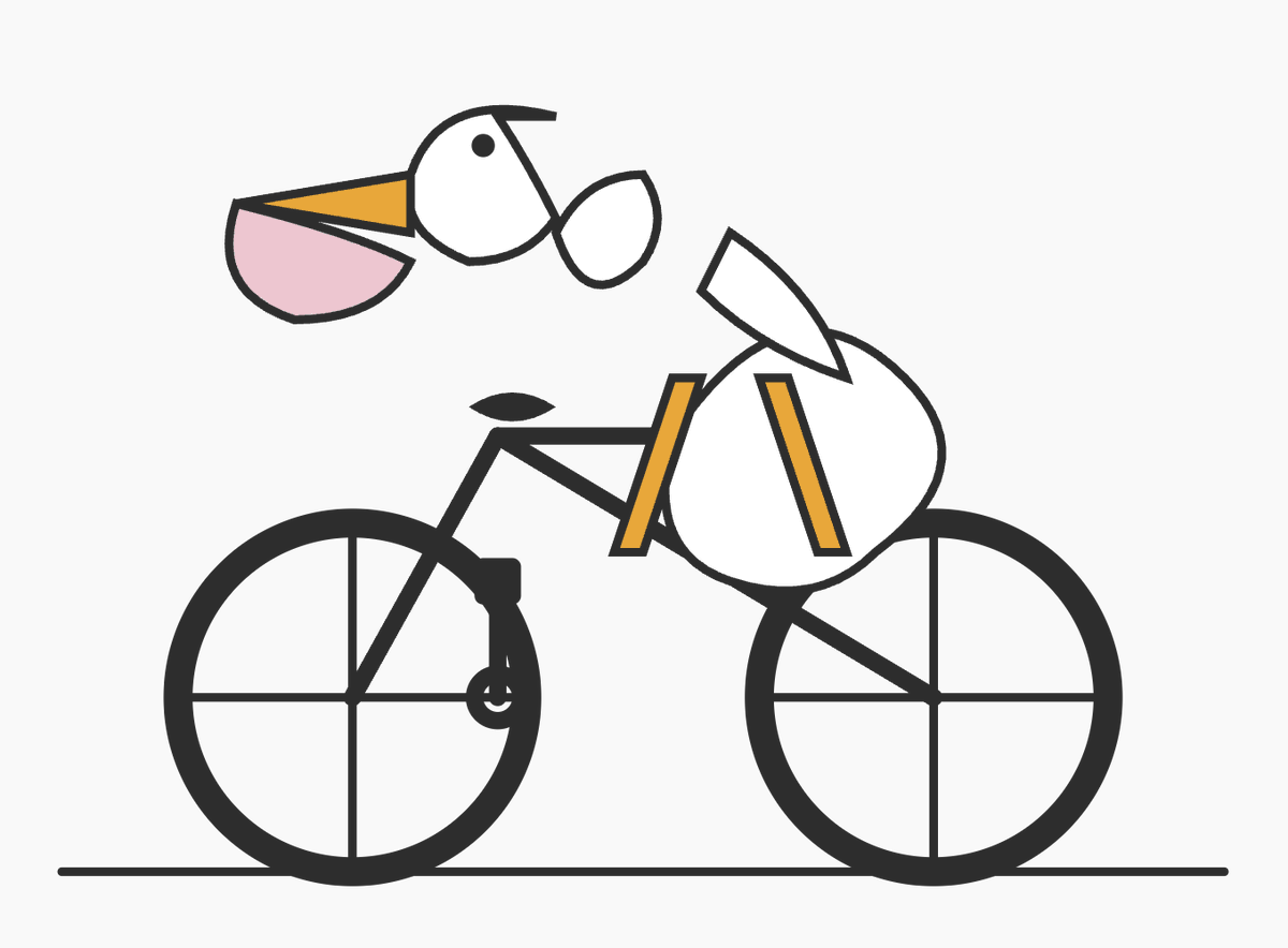 Minimal Pelican Riding Bicycle-MeigenAIGallery