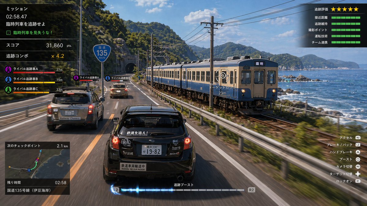 Train Photography Game Simulation-MeigenAIGallery